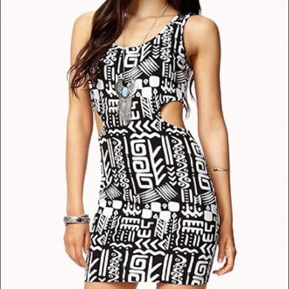 Tribal Aztec Cutout Bodycon Dress - Picture 3 of 3